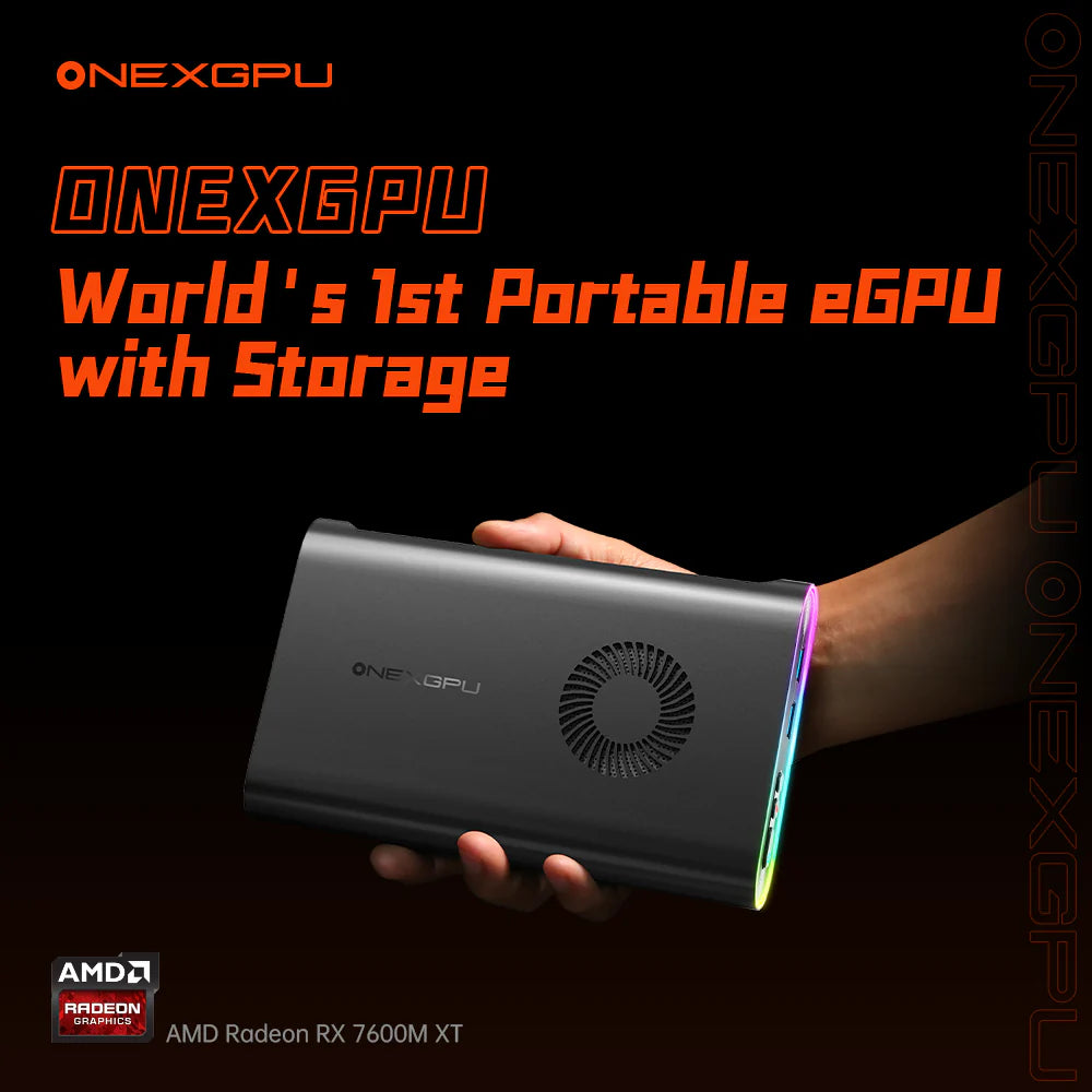 OneXGPU external graphics card for laptops and mini PCs, boosting gaming performance