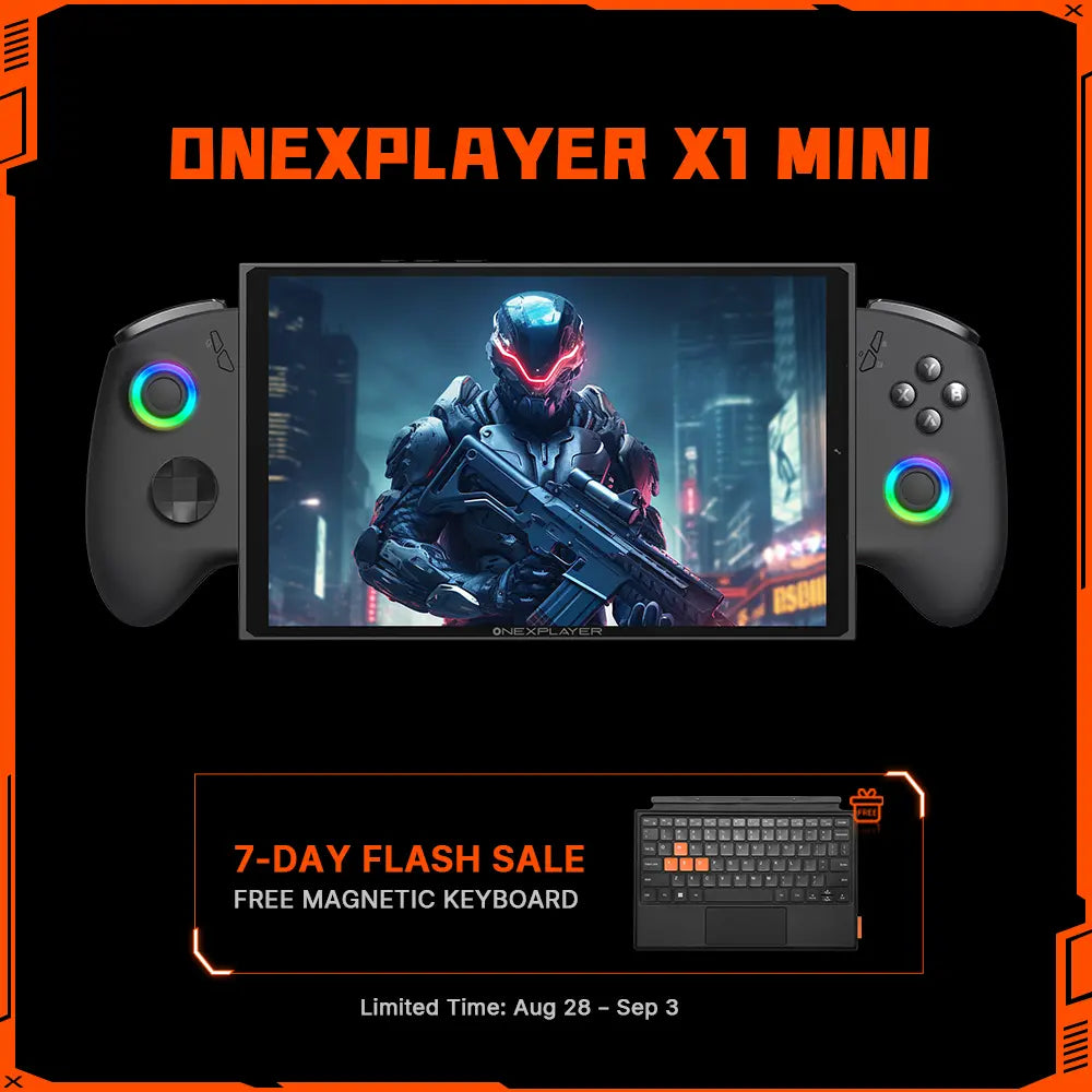 ONEXPLAYER X1 Mini AMD Ryzen 7 8840U 3-in-1  8.8" Screen Handheld Gaming Console PC SALE FREE GIFT (Save Big Together with Elite Pack/GPU 2)